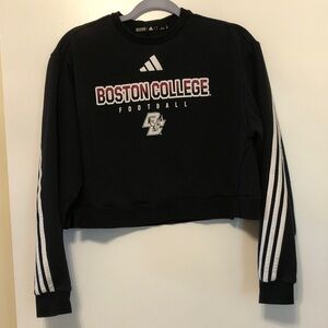 Adidas Black Boston College Football Sweatshirt (cropped)